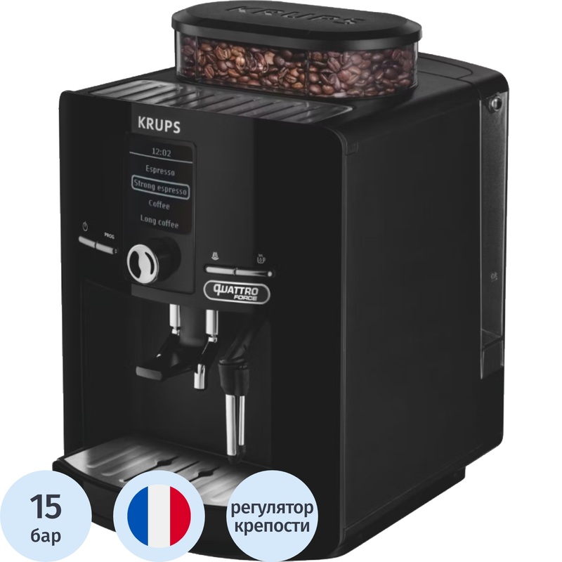 Изображение товара Кофемашина с капучинатором Krups EA82F010 чёрная