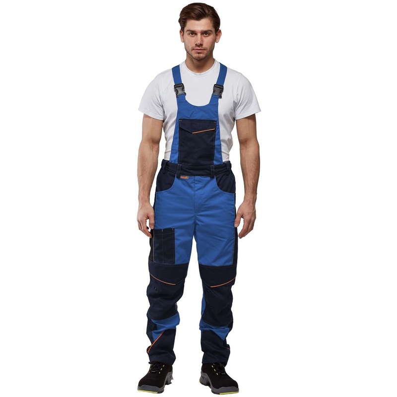 Изображение товара Полукомбинезон рабочий летний мужской Nайтстар Алькор со светоотражающим кантом синий (размер 56-58, рост 182-188)