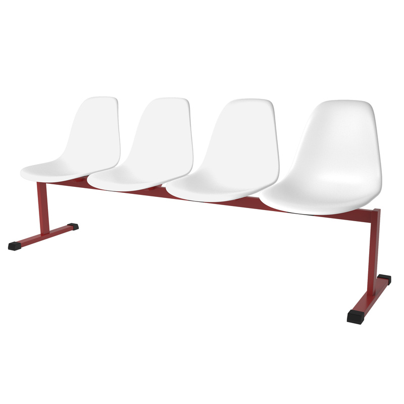 Изображение товара Многоместная секция Темп СМ111/2-04 красный/белый (4 места, металл)