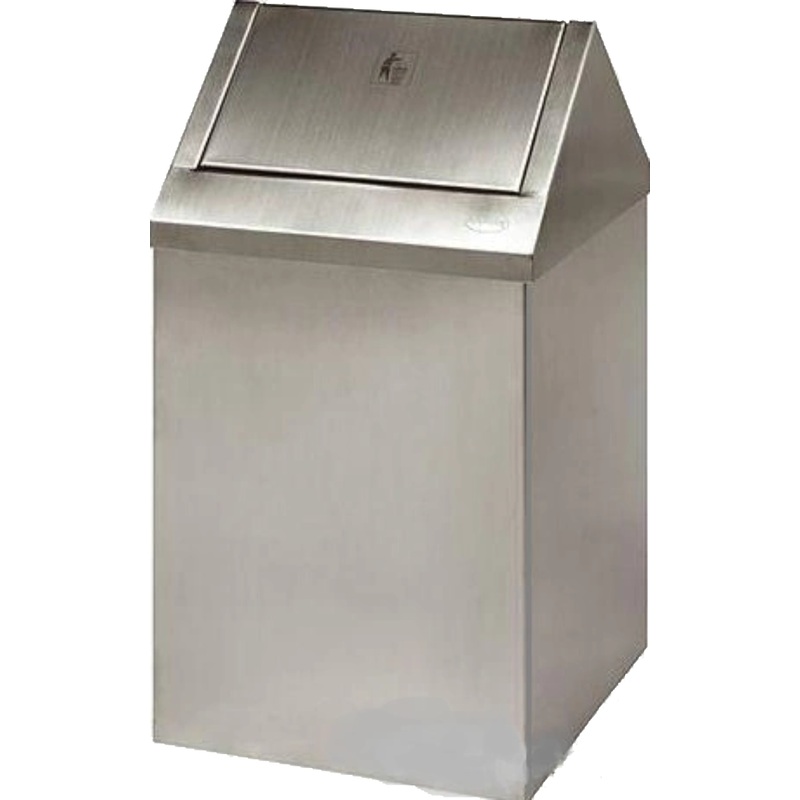 Изображение товара Урна уличная Эклипс Лайт 60 л нержавеющая сталь с крышкой (71x38x38 см)