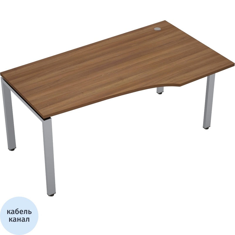 Изображение товара Стол эргономичный Avance 6М.621 правый (шамони тёмный/алюминий матовый, 1600х900х750 мм)
