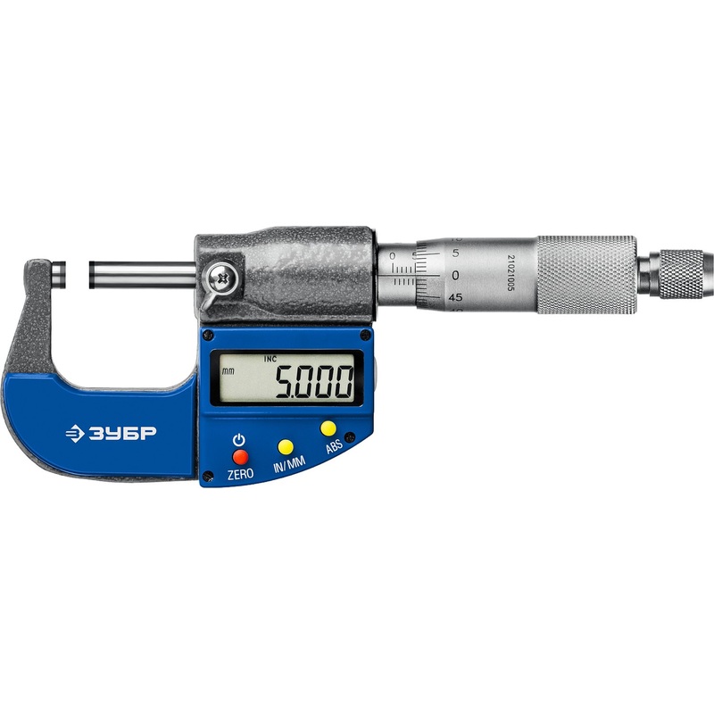 Изображение товара Цифровой микрометр Зубр МКЦ 25 мм шаг 0.001