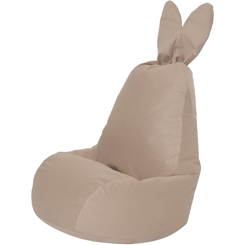 Изображение товара Кресло-мешок Зайчик бежевое из велюра с мягким наполнителем
