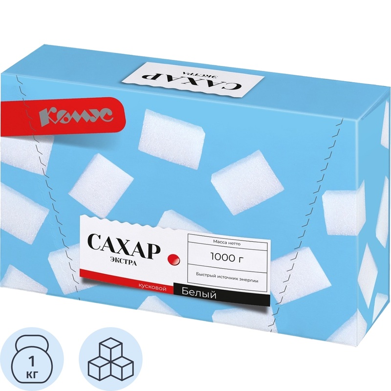 Изображение товара Сахар кусковой Комус экстра 1 кг классический свекольный продукт