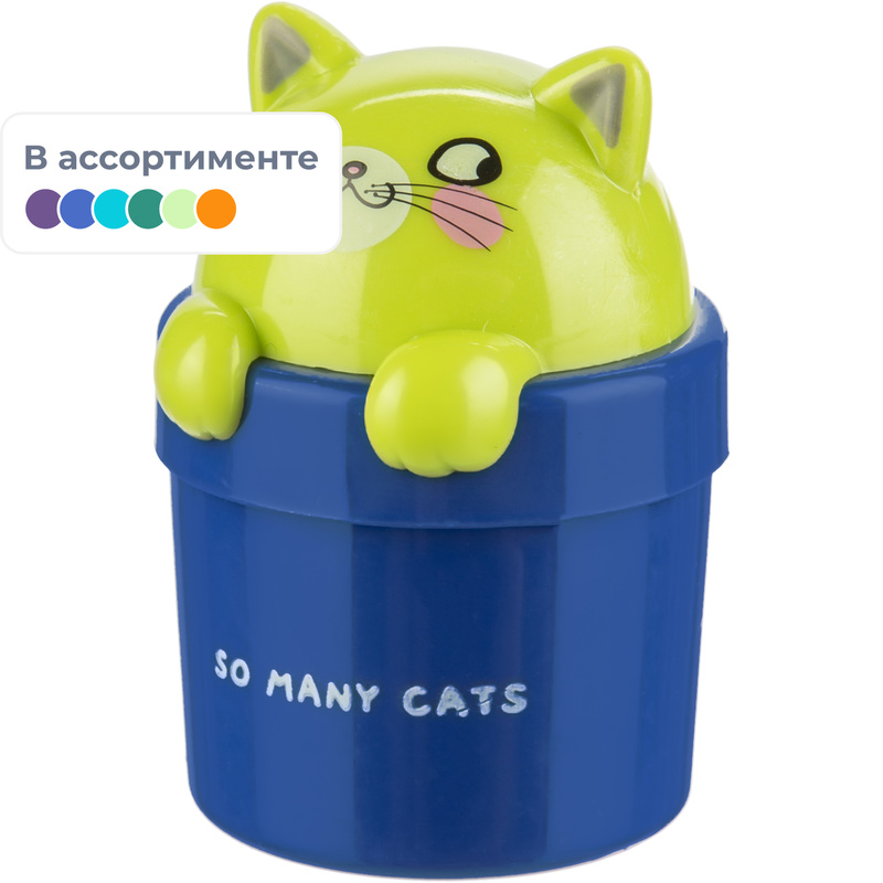 Изображение товара Точилка для карандашей M&G So Many Cats пластиковая с контейнером разнообразные цвета