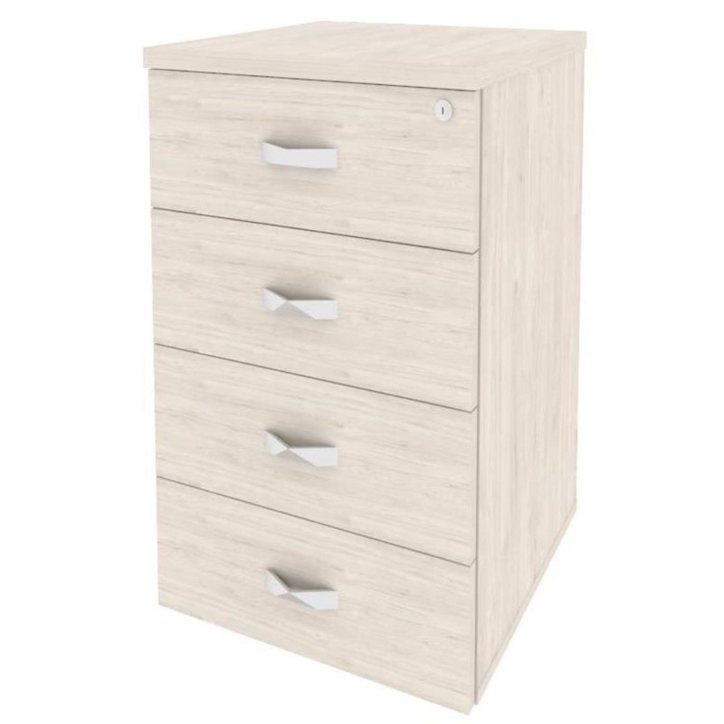 Изображение товара Тумба приставная Onix O. TP-4 с центральным замком, 4 ящика, денвер светлый