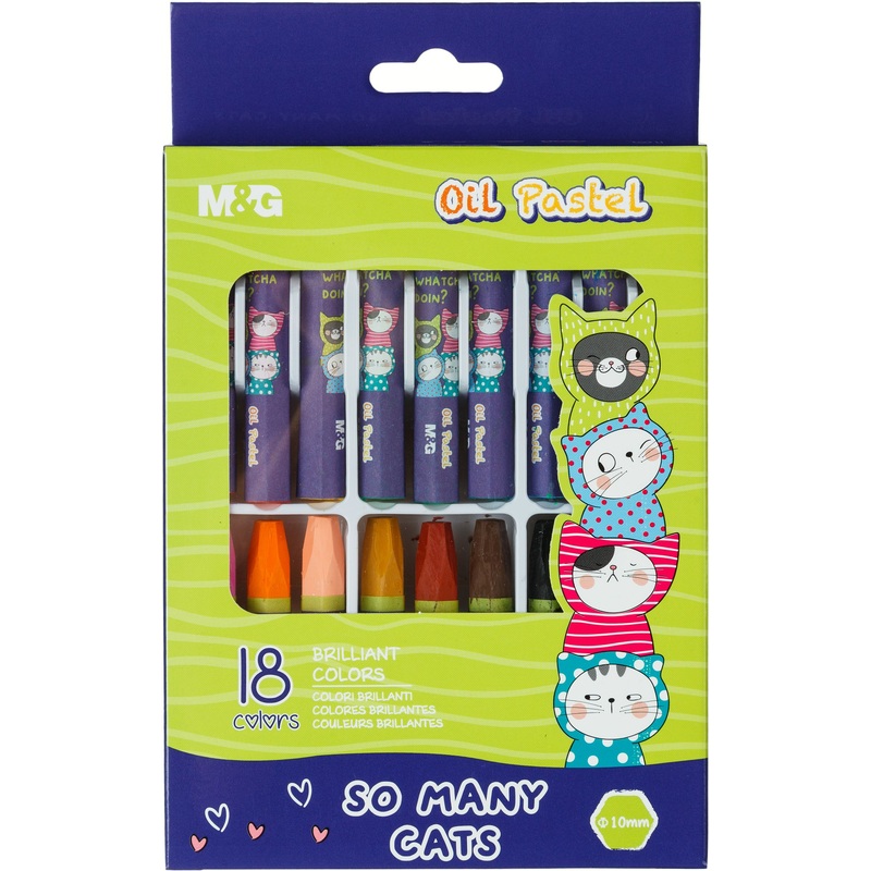 Изображение товара Пастель масляная M&G шестигранная 18 цветов профессиональный набор