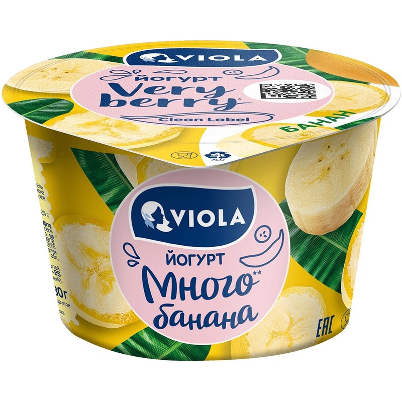 Изображение товара Йогурт Viola Very Berry с бананом 2.6% 180 г