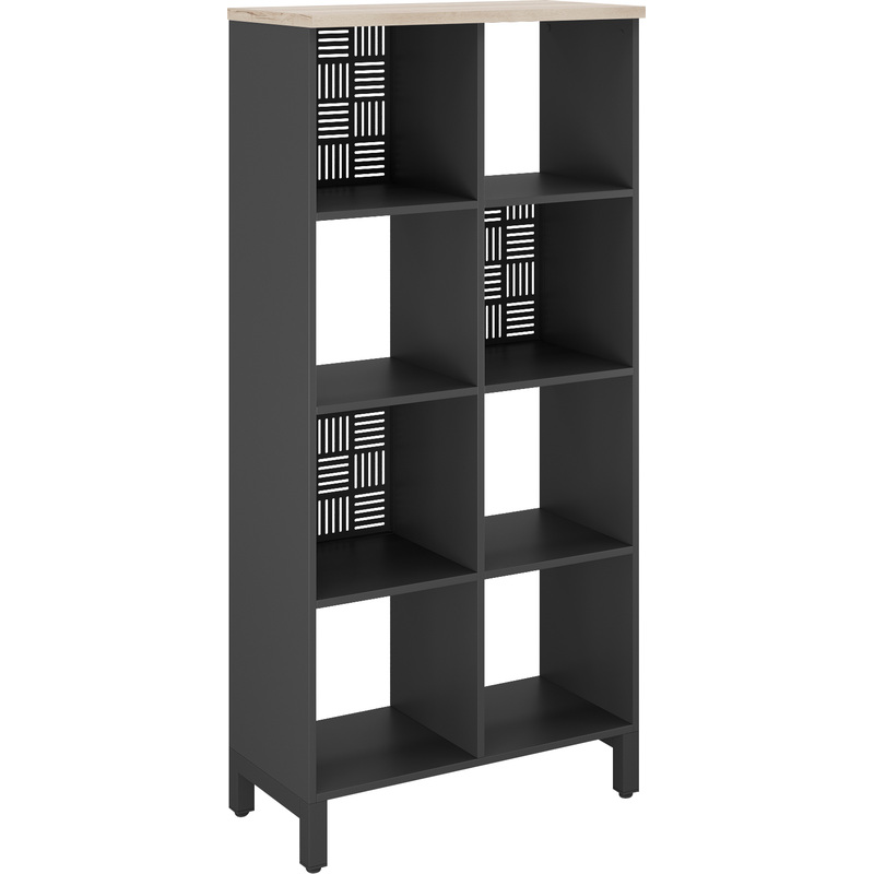 Изображение товара Стеллаж для документов Kobor SQ-4X2 чёрный муар/дуб натуральный