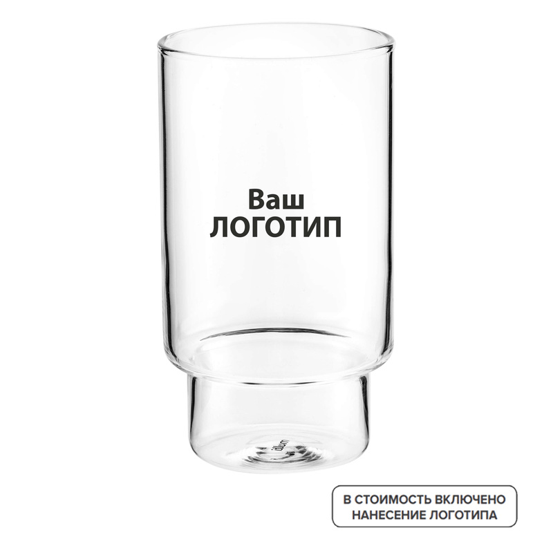 Изображение товара Большой стеклянный бокал Thumbler 350 мл с индивидуальной печатью для бизнеса и подарков