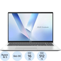 Ноутбук Asus VivoBook M1607KA-MB037 16" Silver AMD Ryzen AI 5 340/16  ГБ/SSD 512 ГБ/AMD Radeon 840M (90NB15F2-M001C0)