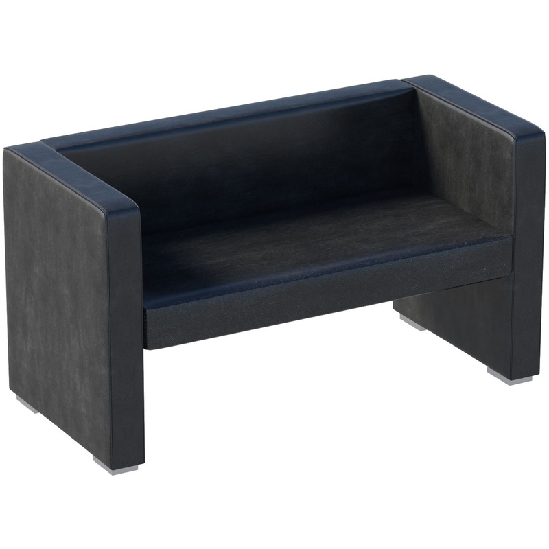 Изображение товара Двухместный диван Бриф БФ.2 из искусственной кожи черный компактный модульный дизайн