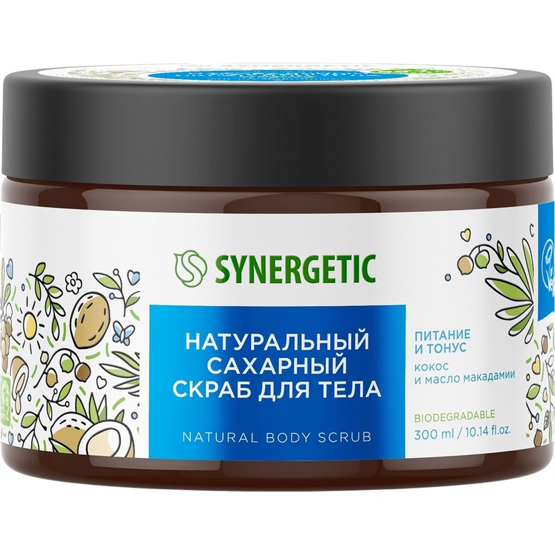 Изображение товара Скраб для тела Synergetic Кокос и масло макадамии 300 мл