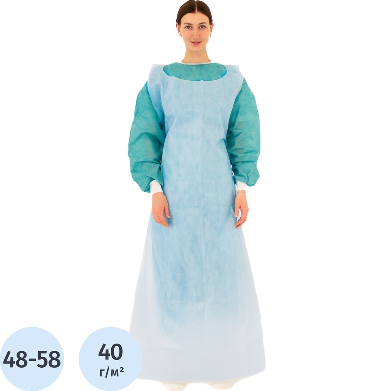 Изображение товара Фартук одноразовый Гекса 140x70 голубой 10 шт упаковка