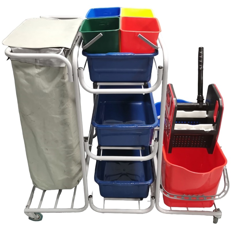 Изображение товара Многофункциональная уборочная тележка Эко-Форс 26EF/1 с 2 ведрами и отжимом