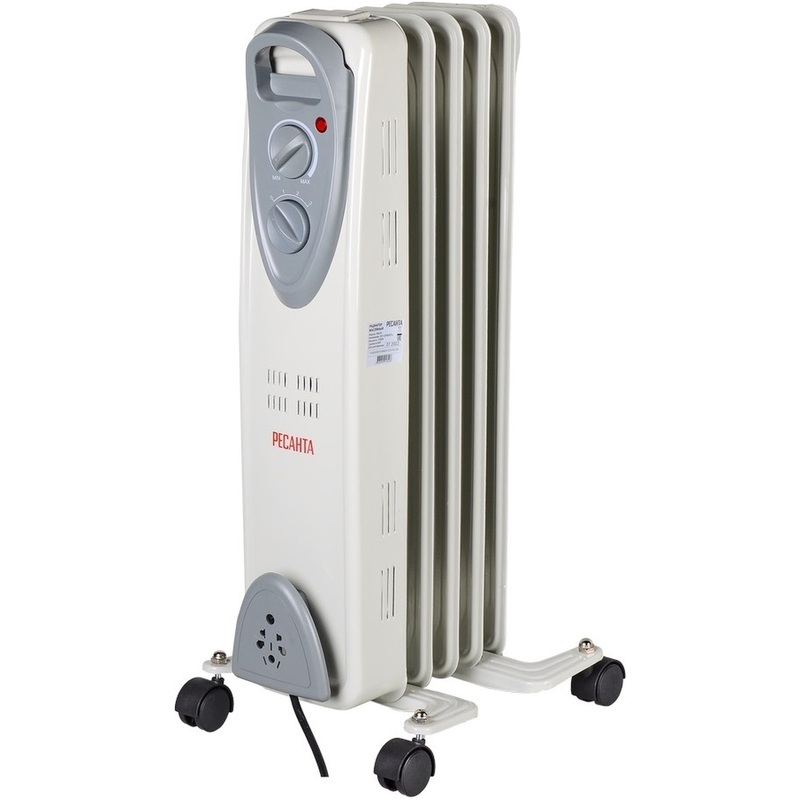 Изображение товара Масляный радиатор Ресанта ОМ-5Н 1000 Вт 5 секций для обогрева помещений