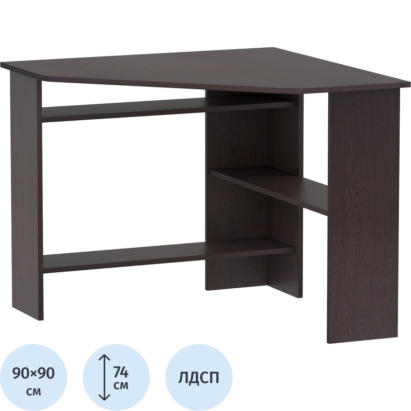 Изображение товара Угловой компьютерный стол КСТ-02 венге 900х900х740 мм Россия