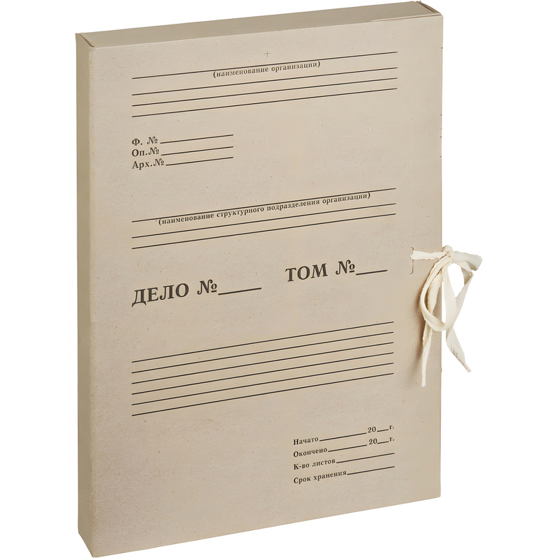 Изображение товара Короб архивный Дело на 2-х завязках Attache 35 мм картон бурый до 350 листов