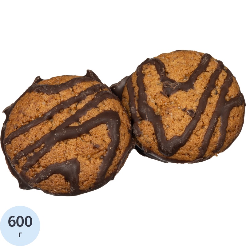 Изображение товара Печенье овсяное в глазури Полет мини 600 г — вкусное овсяное печенье шоколадной глазурью