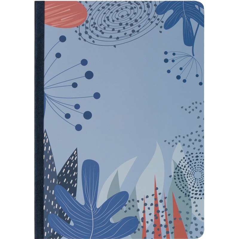 Изображение товара Тетрадь общая Attache Selection Navy Nature А5 80 листов в клетку на сшивке (обложка с рисунком листьев, матовая ламинация)