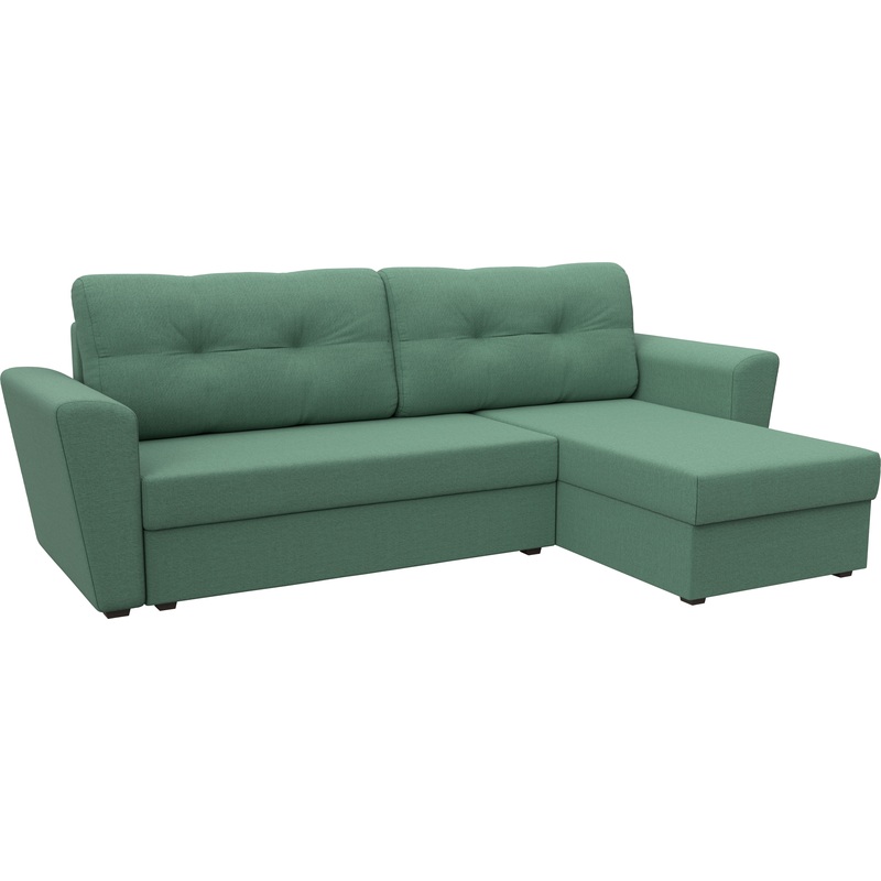 Изображение товара Диван-кровать угловой правый Комфорт Амстердам Лайт зеленый ткань