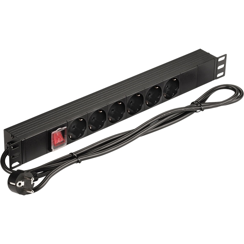 Изображение товара Блок розеток NewMax NM-PD16A-6xSH+S-2.0 с защитой и 6 розетками для дома и офиса