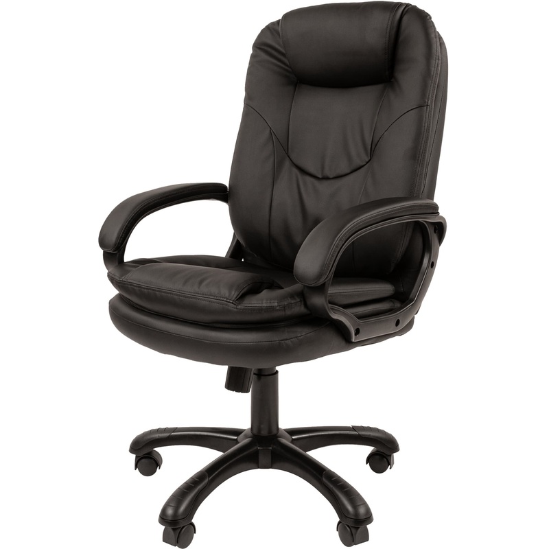 Изображение товара Кресло для руководителя Chairman 668 черное с экокожей и механикой Top Gun