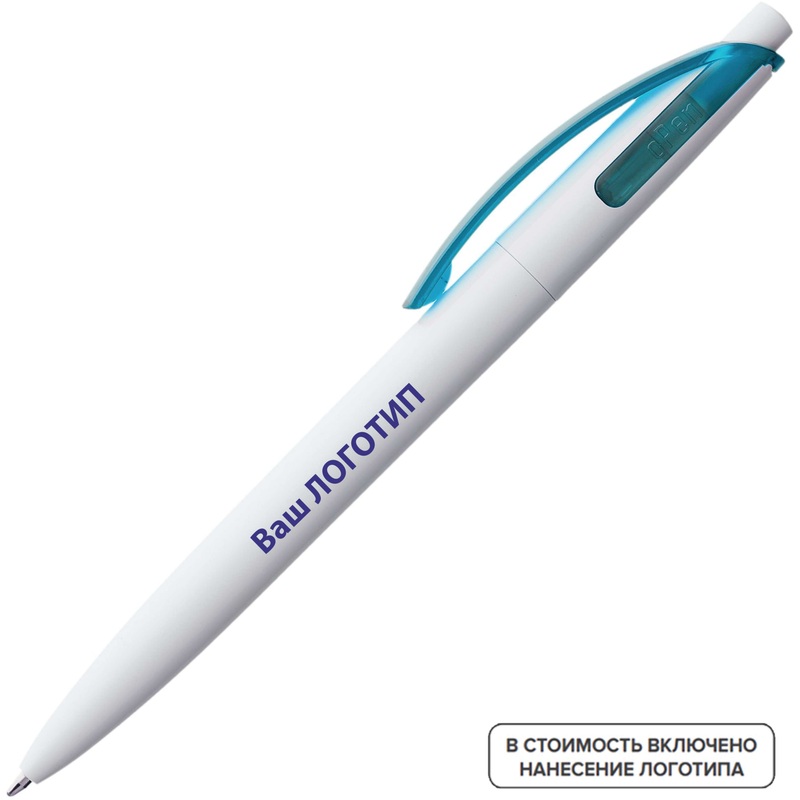 Изображение товара Ручка шариковая автоматическая Bento синяя с логотипом для брендинга 200 шт