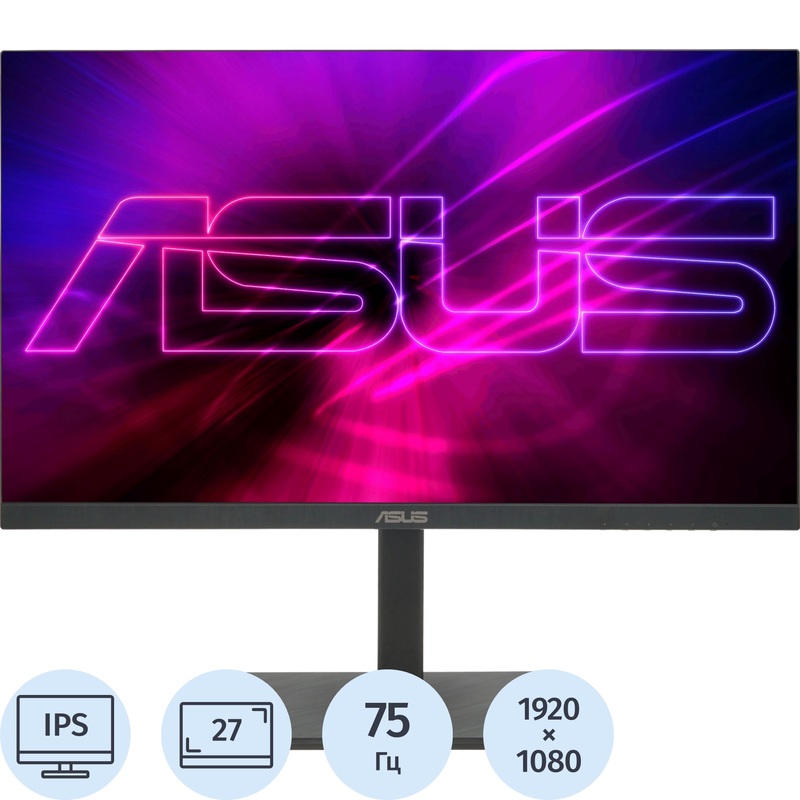 Изображение товара Монитор 27 Asus VA27DQSB чёрный с IPS и Full HD, регулировка наклона и высоты