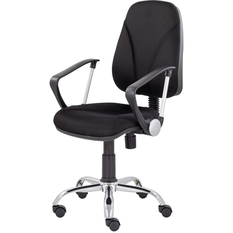 Изображение товара Кресло офисное Клио черное из ткани с металлическими элементами