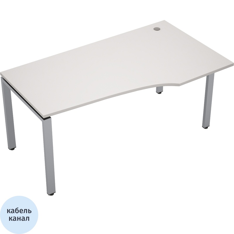 Изображение товара Эргономичный стол Avance 6М.623 правый белый алюминий матовый 1400x900x750 мм