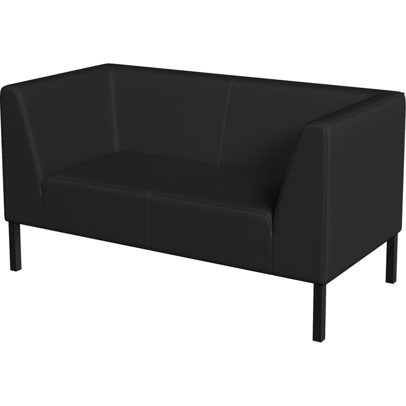 Изображение товара Двухместный диван Bonus черный из искусственной кожи