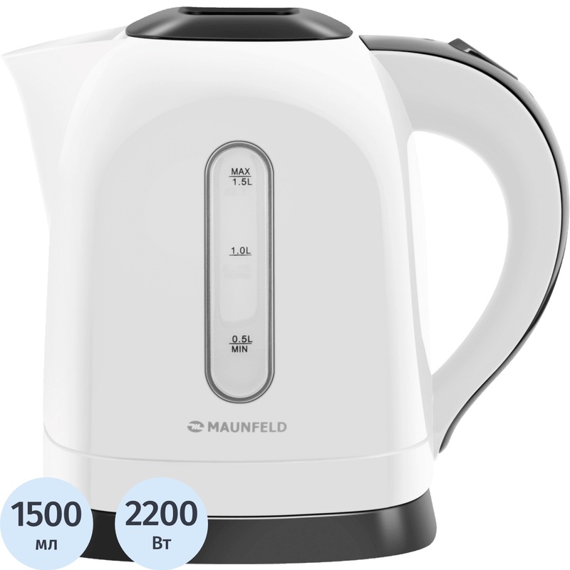 Изображение товара Электрочайник Maunfeld MGK-632W белый 1.5 л с подсветкой и фильтром