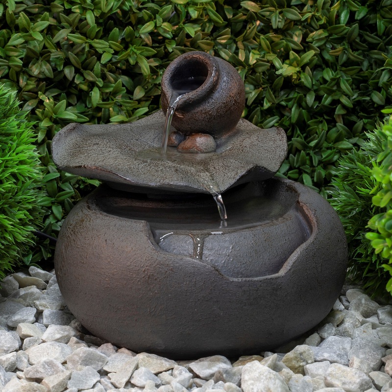 Изображение товара Декоративный настольный фонтан Green Apple Кувшинка 19 см для интерьера и релаксации