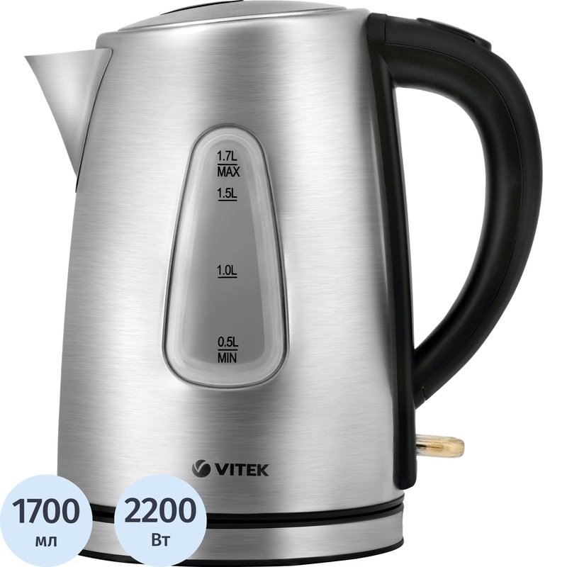 Изображение товара Чайник электрический Vitek VT-7007 серебристый Изображение товара Чайник электрический Vitek VT-7007 серебристый