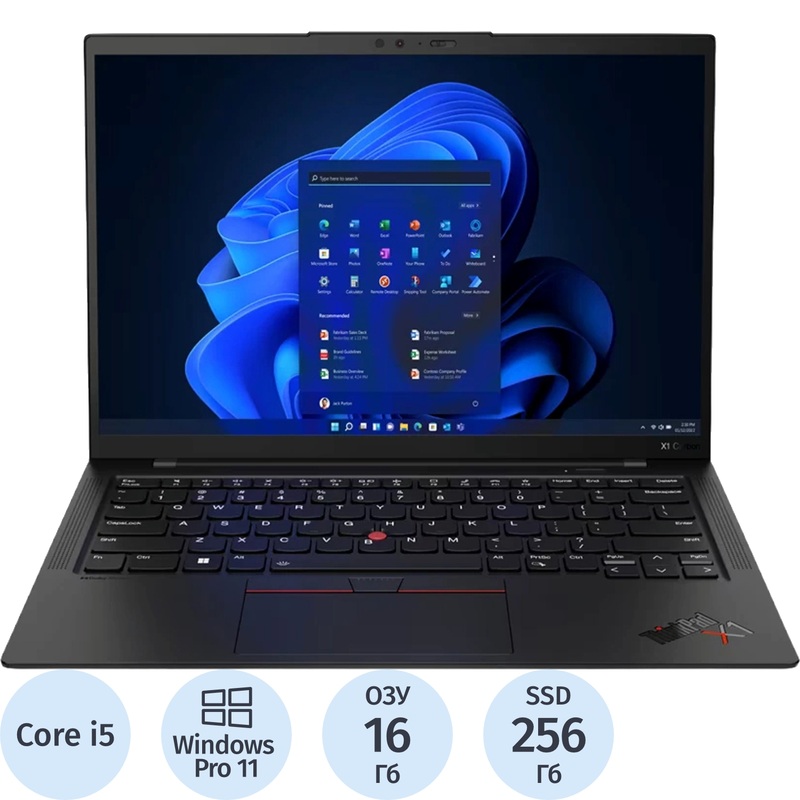 Изображение товара Ноутбук Lenovo ThinkPad X1 Carbon Gen 11 14 черный Intel Core i5 16 ГБ SSD 256 ГБ Windows 11 Pro