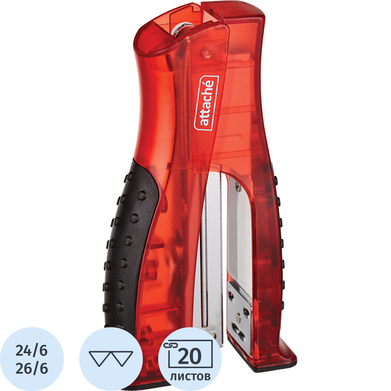 Изображение товара Степлер Attache 8918 до 20 листов красный пластиковый настольный