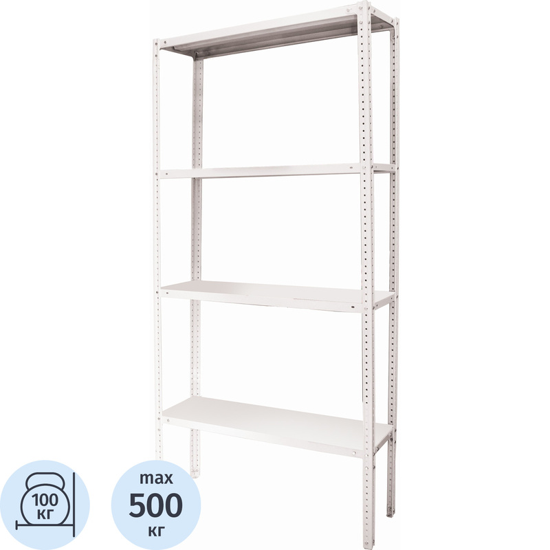 Изображение товара Стеллаж МС-15/67 металлический, 4 полки, 700×600×1500 мм