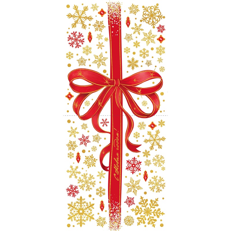 Изображение товара Новогодняя наклейка Magic Time на окна 84x38 см с узорами снежинок