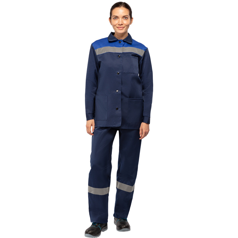 Изображение товара Костюм рабочий летний женский л16-КПК с СОП синий/васильковый (размер 120-124 (60-62), рост 170-176)