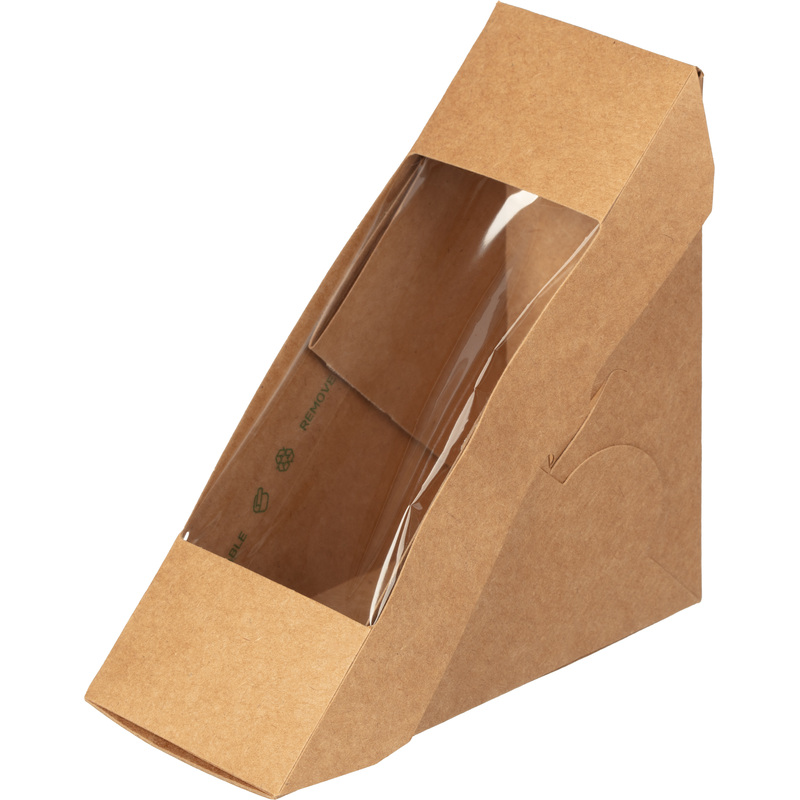 Изображение товара Упаковка для сэндвичей DoEco ECO SANDWICH 50 127х127х50 мм крафт (600 штук в упаковке)