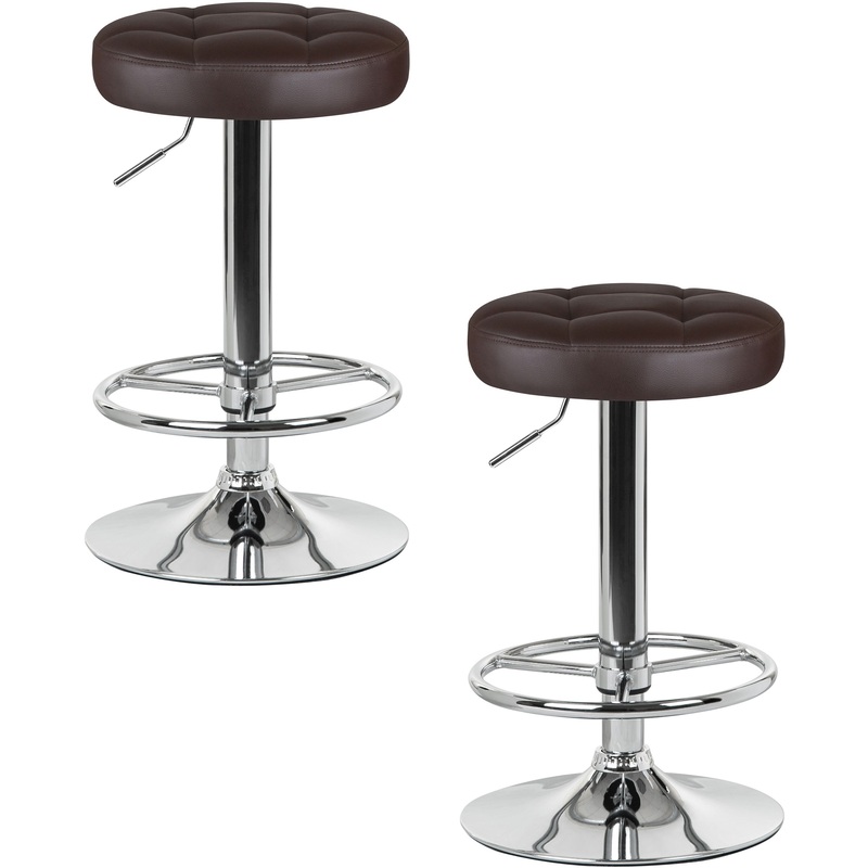 Изображение товара Барный стул LM-5008-N коричневый хром современный регулируемый вращающийся
