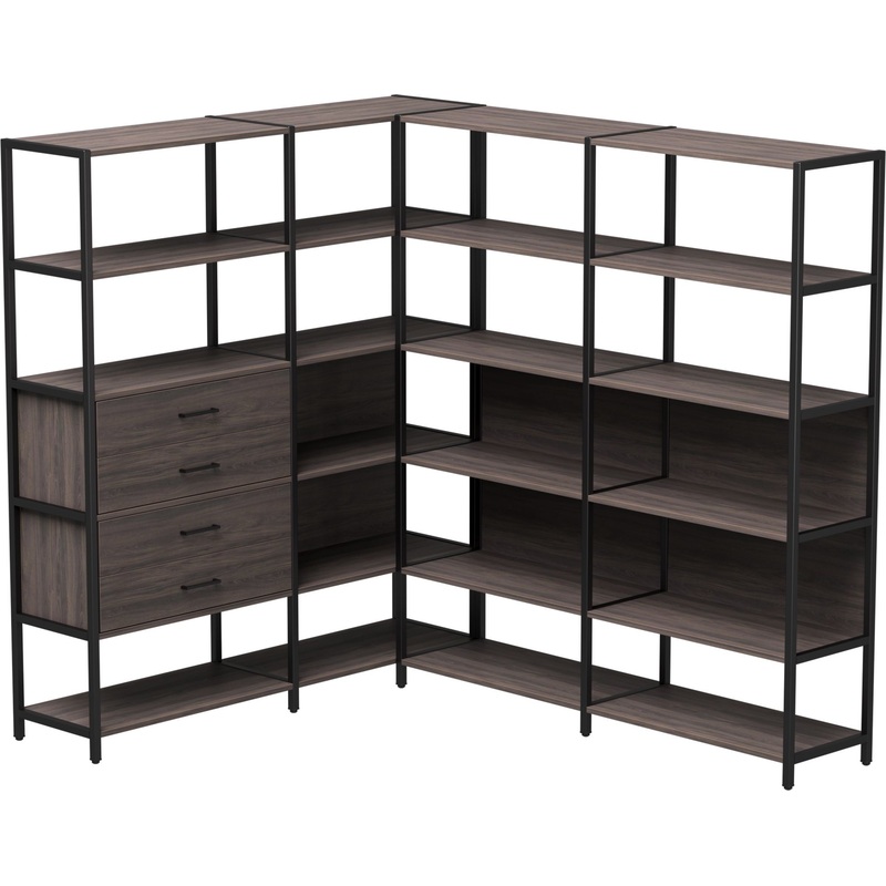 Изображение товара Стеллаж для документов EVO 254ST17DK9005 дуб пасадена/чёрный 1840 мм