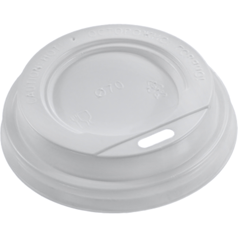 Изображение товара Крышка для стакана 70 мм пластиковая белая Formacia 100 штук в упаковке