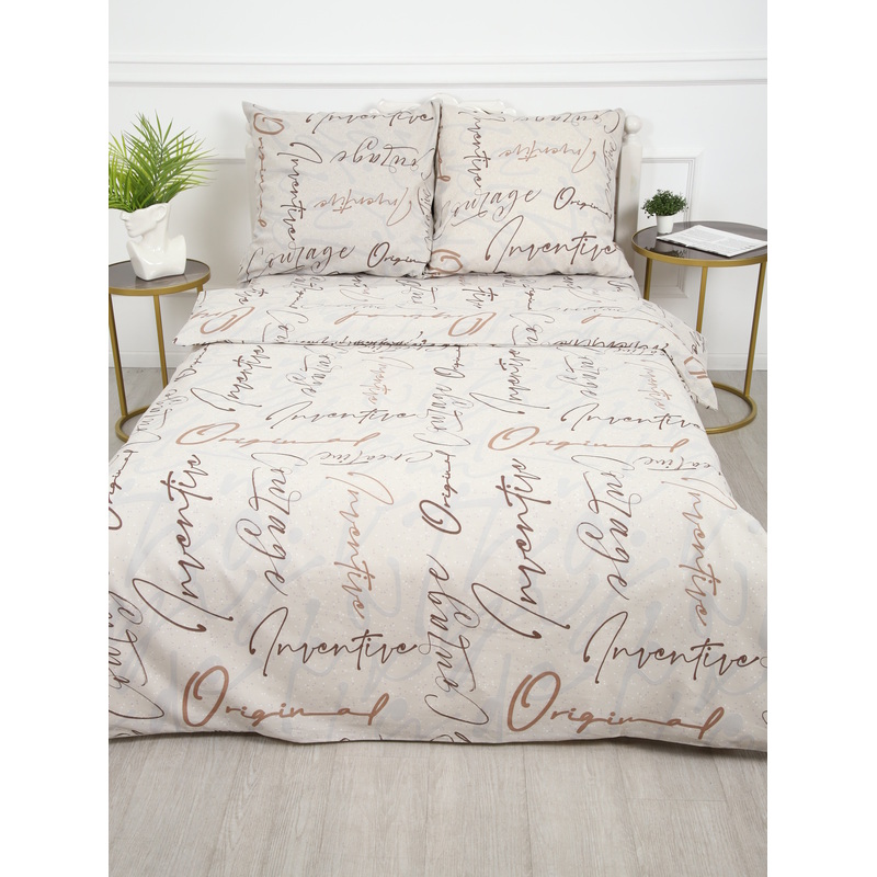 Изображение товара Постельное бельё Lovely textile Креатив 1,5-спальное изнабивная бязь 100% хлопок