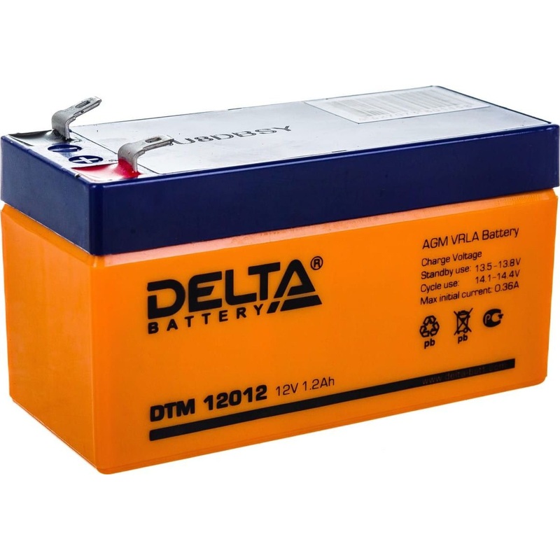 Изображение товара Батарея для ИБП Delta DTM 12012 12 В 1.2 Ач AGM компактная для бесперебойника