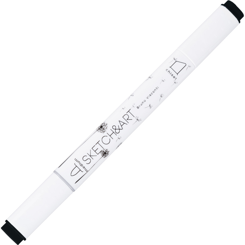 Изображение товара Маркер для скетчинга Sketch&Art двухсторонний чёрный (толщина линии 1-5 мм)