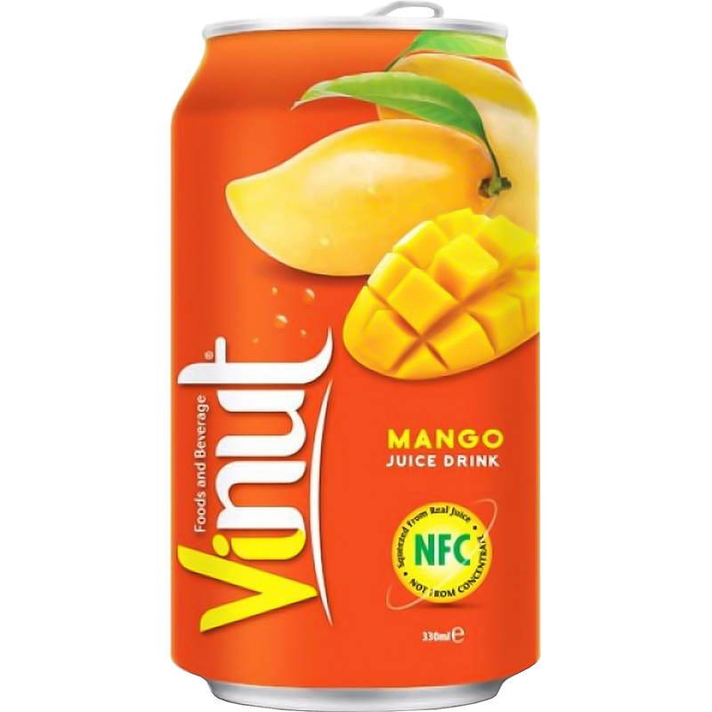 Изображение товара Негазированный напиток Vinut Mango Juice 0. 33 л - натуральный сок из Вьетнама