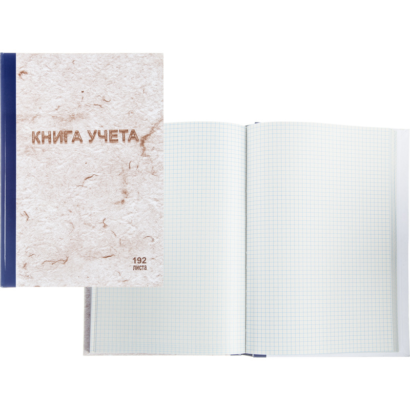 Изображение товара Книга учета 192 листа А4 в клетку на сшивке из типографской бумаги