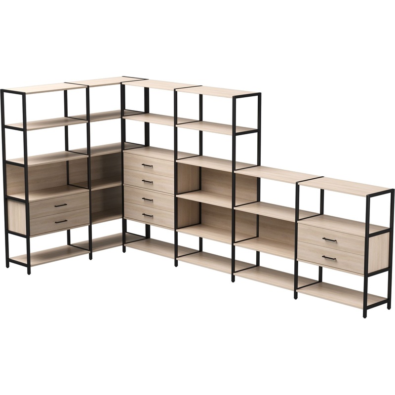 Изображение товара Стеллаж для документов EVO 254ST18DY9005 дуб соната чёрный 1635х3630х1840 мм